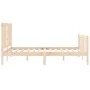 Bed frame with solid wood headboard 160x200 cm by vidaXL, Beds and slatted bases - Ref: Foro24-3191981, Price: 130,11 €, Disc...