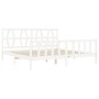 White solid wood bed frame with headboard 200x200 cm by vidaXL, Beds and slatted bases - Ref: Foro24-3192512, Price: 158,07 €...