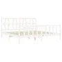 White solid wood bed frame with headboard 200x200 cm by vidaXL, Beds and slatted bases - Ref: Foro24-3192512, Price: 155,85 €...