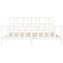 White solid wood bed frame with headboard 200x200 cm by vidaXL, Beds and slatted bases - Ref: Foro24-3192512, Price: 158,07 €...