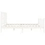 White solid wood bed frame with headboard 200x200 cm by vidaXL, Beds and slatted bases - Ref: Foro24-3192512, Price: 155,85 €...