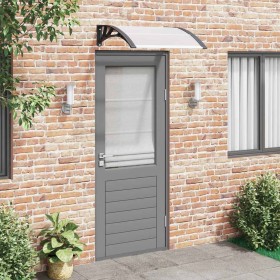 Marquesina puerta policarbonato negro y transparente 80x75 cm