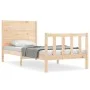 Bed frame with solid wood headboard by vidaXL, Beds and slatted bases - Ref: Foro24-3192716, Price: 101,29 €, Discount: %