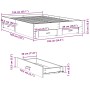 Cama con cajones madera ingeniería roble Sonoma 135x190 cm