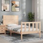 Bed frame with solid wood headboard by vidaXL, Beds and slatted bases - Ref: Foro24-3192716, Price: 102,57 €, Discount: %