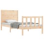Bed frame with solid wood headboard by vidaXL, Beds and slatted bases - Ref: Foro24-3192716, Price: 102,57 €, Discount: %