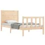 Bed frame with solid wood headboard by vidaXL, Beds and slatted bases - Ref: Foro24-3192716, Price: 101,29 €, Discount: %
