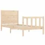Bed frame with solid wood headboard by vidaXL, Beds and slatted bases - Ref: Foro24-3192716, Price: 101,29 €, Discount: %