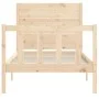 Bed frame with solid wood headboard by vidaXL, Beds and slatted bases - Ref: Foro24-3192716, Price: 101,29 €, Discount: %