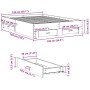 Cama con cajones madera ingeniería gris hormigón 135x190 cm