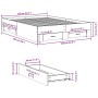 Cama con cajones madera de ingeniería roble ahumado 135x190 cm