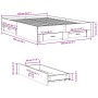 Cama con cajones madera de ingeniería gris Sonoma 135x190 cm