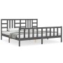 Estructura de cama con cabecero madera maciza gris 200x200 cm de vidaXL, Camas y somieres - Ref: Foro24-3191993, Precio: 170,...