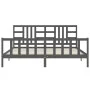 Estructura de cama con cabecero madera maciza gris 200x200 cm de vidaXL, Camas y somieres - Ref: Foro24-3191993, Precio: 168,...
