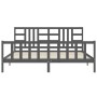 Gray solid wood bed frame with headboard 200x200 cm by vidaXL, Beds and slatted bases - Ref: Foro24-3191993, Price: 170,90 €,...