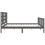 Estructura de cama con cabecero madera maciza gris 200x200 cm de vidaXL, Camas y somieres - Ref: Foro24-3191993, Precio: 168,...