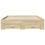 Cama con cajones madera de ingeniería roble Sonoma 120x190 cm