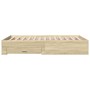 Cama con cajones madera de ingeniería roble Sonoma 120x190 cm