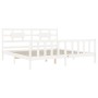 Doppelbettgestell mit weißem Massivholz-Kopfteil von vidaXL, Betten und Lattenroste - Ref: Foro24-3192572, Preis: 169,09 €, R...