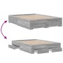 Cama con cajones madera ingeniería gris Sonoma 120x190 cm