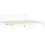 Double bed frame with white solid wood headboard by vidaXL, Beds and slatted bases - Ref: Foro24-3192572, Price: 166,71 €, Di...
