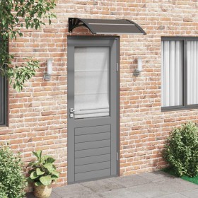 Marquesina de puerta policarbonato negro 80x75 cm