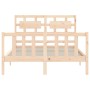 Estructura de cama con cabecero madera maciza 120x200 cm de vidaXL, Camas y somieres - Ref: Foro24-3192551, Precio: 122,23 €,...