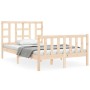 Double bed frame with solid wood headboard by vidaXL, Beds and slatted bases - Ref: Foro24-3191941, Price: 115,08 €, Discount: %