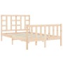 Double bed frame with solid wood headboard by vidaXL, Beds and slatted bases - Ref: Foro24-3191941, Price: 115,08 €, Discount: %