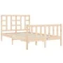 Double bed frame with solid wood headboard by vidaXL, Beds and slatted bases - Ref: Foro24-3191941, Price: 113,67 €, Discount: %