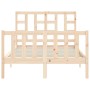 Double bed frame with solid wood headboard by vidaXL, Beds and slatted bases - Ref: Foro24-3191941, Price: 115,08 €, Discount: %