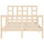Double bed frame with solid wood headboard by vidaXL, Beds and slatted bases - Ref: Foro24-3191941, Price: 113,67 €, Discount: %