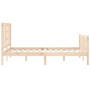 Double bed frame with solid wood headboard by vidaXL, Beds and slatted bases - Ref: Foro24-3191941, Price: 115,08 €, Discount: %