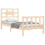 Bed frame with solid wood headboard 90x200 cm by vidaXL, Beds and slatted bases - Ref: Foro24-3192541, Price: 90,45 €, Discou...