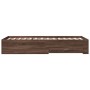 Cama con cajones madera de ingeniería marrón roble 90x200 cm