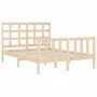 Bettgestell mit Massivholzkopfteil 140x190 cm von vidaXL, Betten und Lattenroste - Ref: Foro24-3192081, Preis: 127,13 €, Raba...