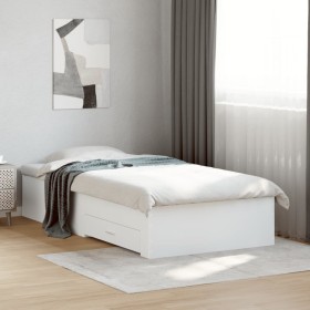 Cama con cajones madera de ingeniería blanca 90x190 cm