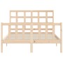 Bed frame with solid wood headboard 140x190 cm by vidaXL, Beds and slatted bases - Ref: Foro24-3192081, Price: 127,13 €, Disc...