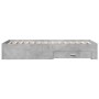 Cama con cajones madera ingeniería gris hormigón 90x190 cm