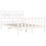 White solid wood bed frame with headboard 120x200 cm by vidaXL, Beds and slatted bases - Ref: Foro24-3192552, Price: 133,72 €...