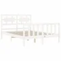 White solid wood bed frame with headboard 120x200 cm by vidaXL, Beds and slatted bases - Ref: Foro24-3192552, Price: 130,27 €...