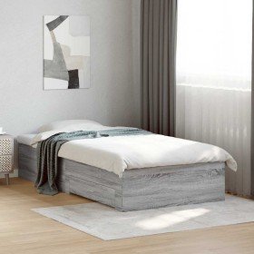 Cama con cajones madera de ingeniería gris Sonoma 90x190 cm Cama con cajones madera de ingeniería gris Sonoma 90x190 cm