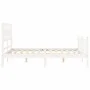 White solid wood bed frame with headboard 120x200 cm by vidaXL, Beds and slatted bases - Ref: Foro24-3192552, Price: 130,27 €...