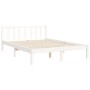 White solid wood bed frame with headboard 120x200 cm by vidaXL, Beds and slatted bases - Ref: Foro24-3192552, Price: 133,72 €...