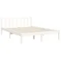 White solid wood bed frame with headboard 120x200 cm by vidaXL, Beds and slatted bases - Ref: Foro24-3192552, Price: 130,27 €...