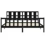 Bed frame with black solid wood headboard 200x200 cm by vidaXL, Beds and slatted bases - Ref: Foro24-3192255, Price: 213,21 €...