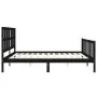 Bed frame with black solid wood headboard 200x200 cm by vidaXL, Beds and slatted bases - Ref: Foro24-3192255, Price: 213,21 €...