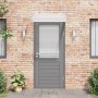 Marquesina puerta policarbonato gris y transparente 100x75 cm