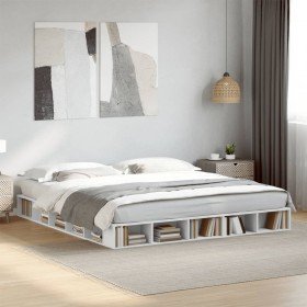 Estructura de cama madera de ingeniería blanca 200x200 cm en Camas y somieres | Comprar online en Foro24
