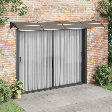 Marquesina puerta policarbonato negro y transparente 350x75 cm